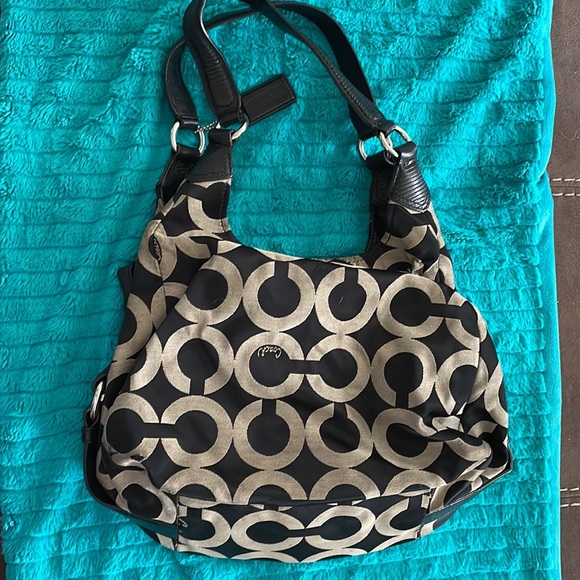 Coach tan & black purse - Picture 2 of 7